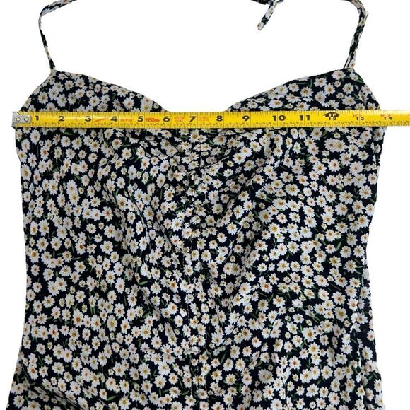 Princess Polly McLeod Blue Floral Drawstring Ruched Halter Ruffle Mini Dress - Picture 8 of 16